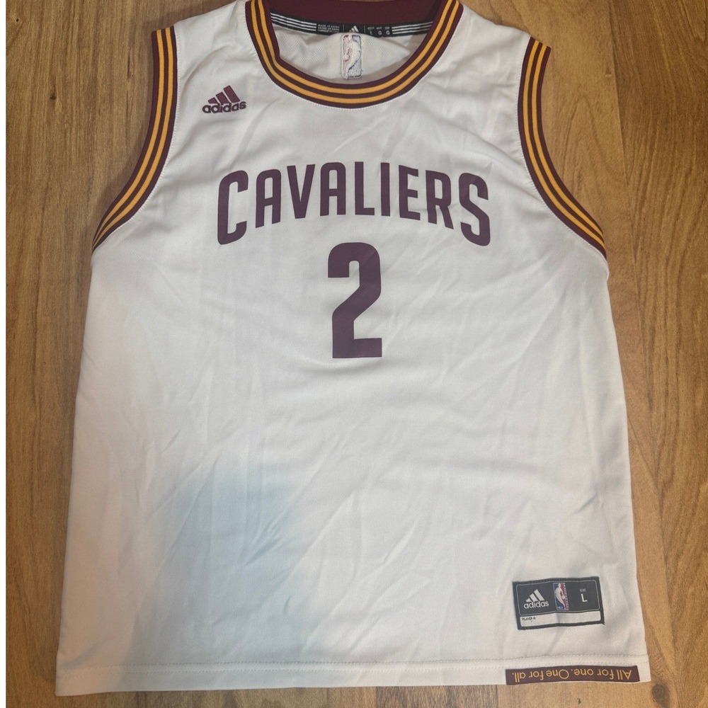 Adidas Cleveland Cavaliers Kyrie Irving 2 Youth‎ Jersey White Wine Gold Large L